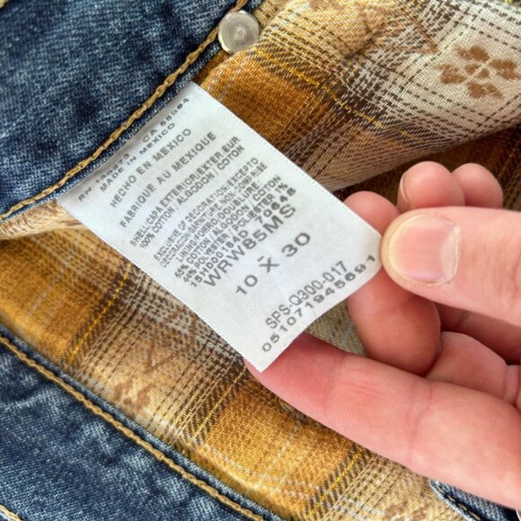 Wrangler Womens Flannel Lined Blue Jeans "Real as Wrangler" 10x30 - Picture 2 of 8